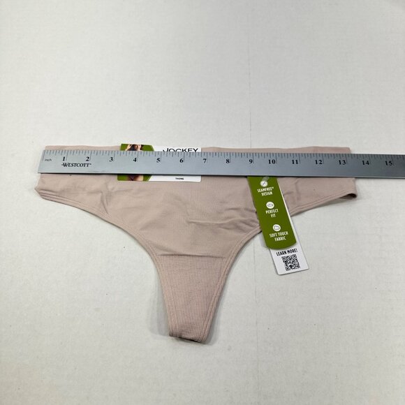 Jockey Women's Size Medium Panty Thong Essentials Beige New With Tags - Picture 10 of 12